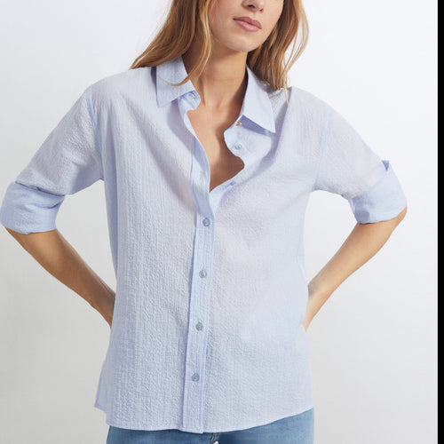 Caissy Fancy Shirt - Light Blue Stripes - Woman