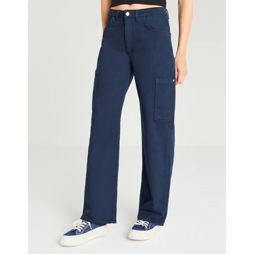 Oliver Color Straight Pants - Dark Navy - Woman