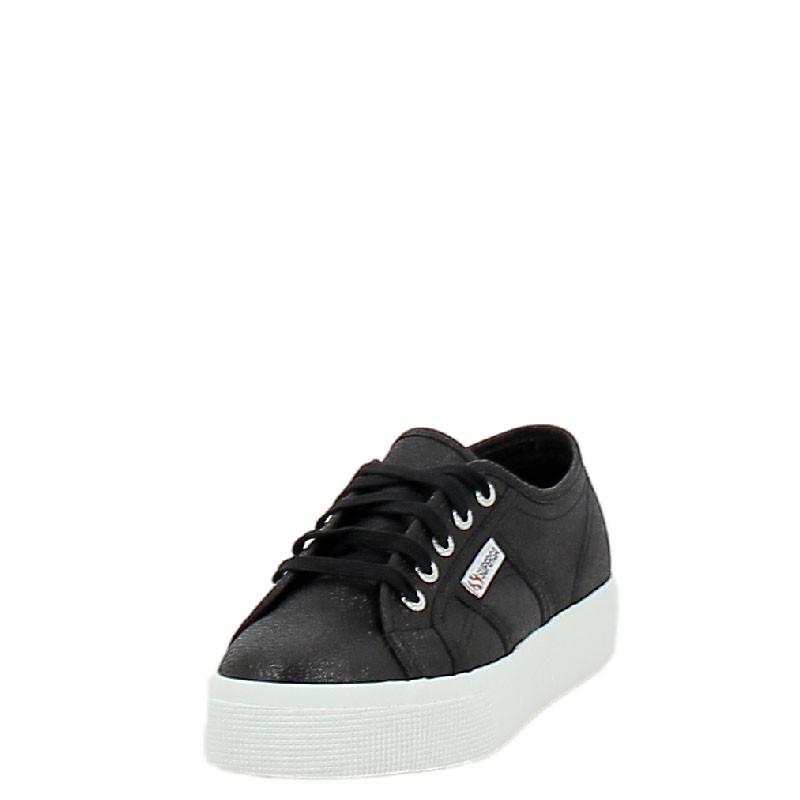 Superga Basket Lame Noir Femme