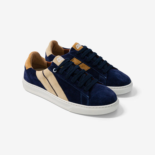 Blue Macchiato Sneakers - Blue, Beige, Brown