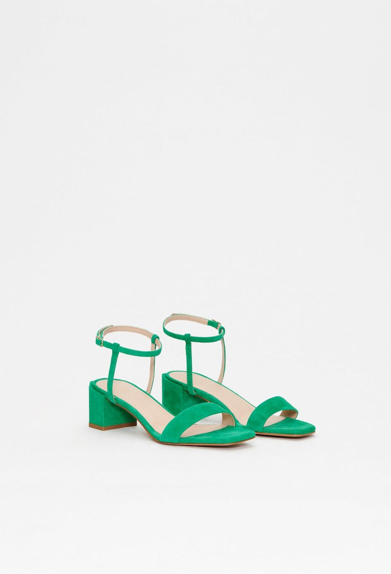 Abbeye Velvet Sandals Green The Bradery