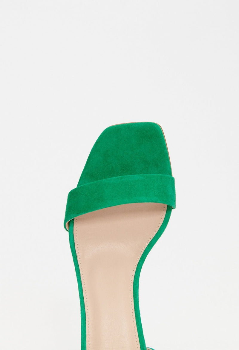 Abbeye Velvet Sandals Green The Bradery